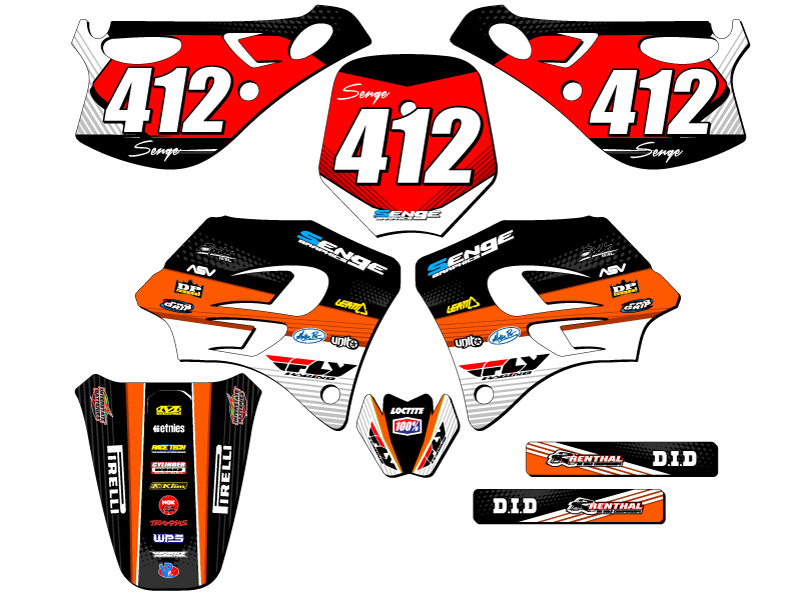 1998-2001 SX 65 RICOCHET Orange Senge kit de gráficos compatible con KTM - Imagen 8 de 10
