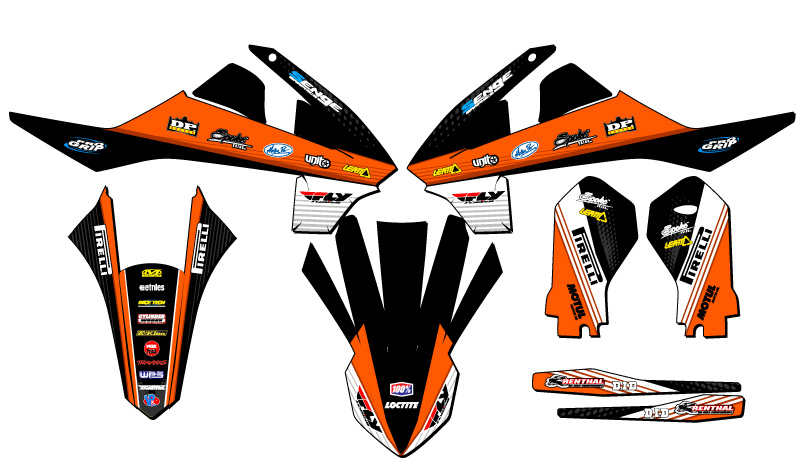 Kit de gráficos Orange Senge 2019-2023 SX 65 RICOCHET compatible con KTM - Imagen 2 de 10