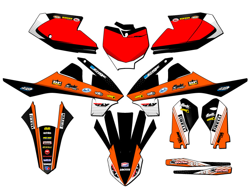 Kit de gráficos Orange Senge 2019-2023 SX 65 RICOCHET compatible con KTM - Imagen 5 de 10