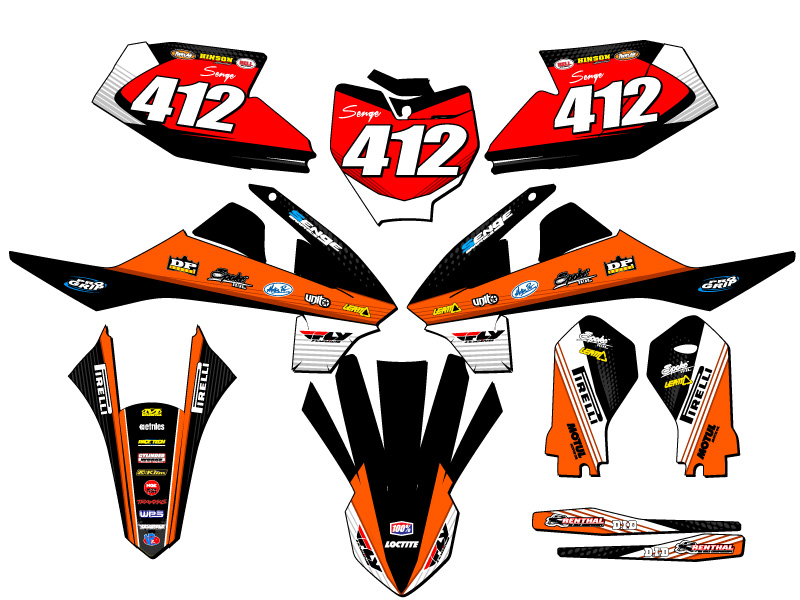 Kit de gráficos Orange Senge 2019-2023 SX 65 RICOCHET compatible con KTM - Imagen 8 de 10