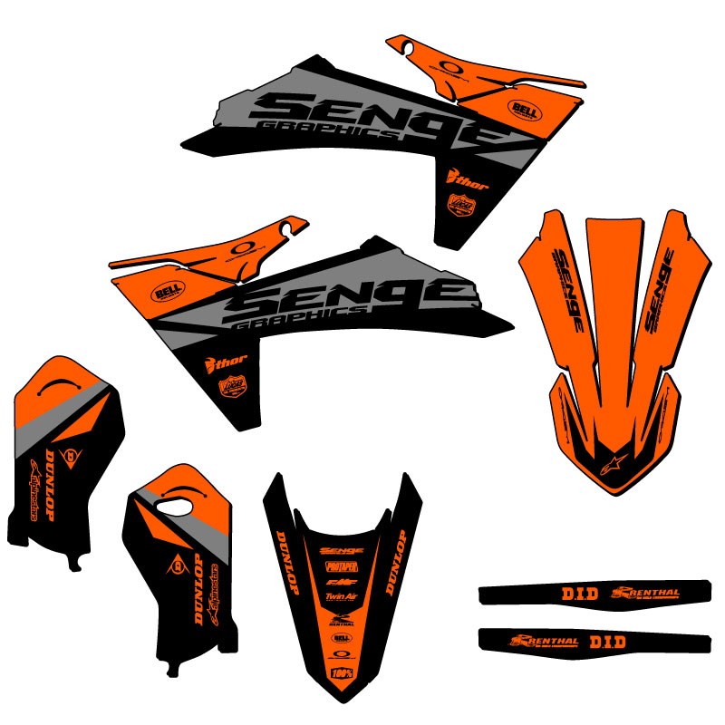 Kit de gráficos Senge naranja binario 2024-2025 SX 50 compatible con KTM - Imagen 2 de 10