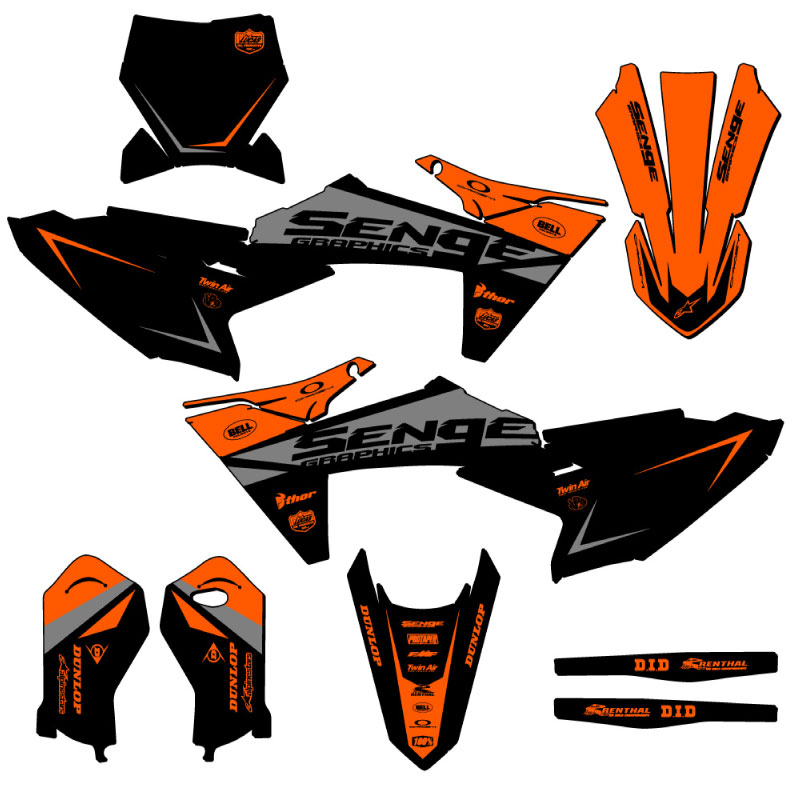 Kit de gráficos Senge naranja binario 2024-2025 SX 50 compatible con KTM - Imagen 5 de 10
