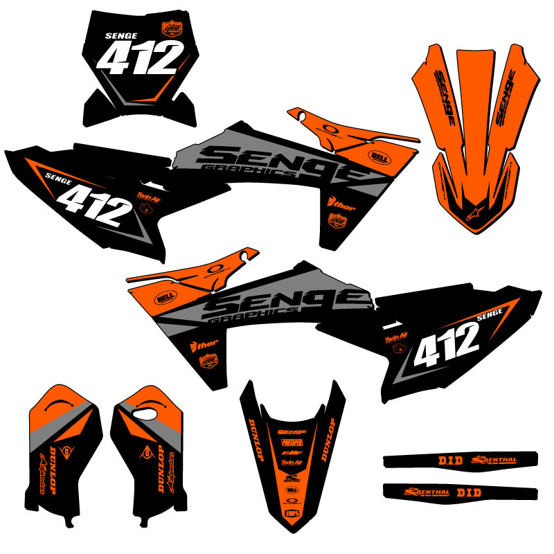 Kit de gráficos Senge naranja binario 2024-2025 SX 50 compatible con KTM - Imagen 8 de 10