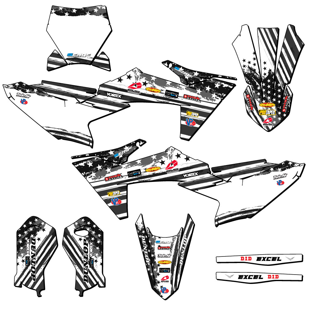 2024-2025 SX 50 MERICA Grey Senge Graphics Kit Compatible with KTM - Foto 5 di 10