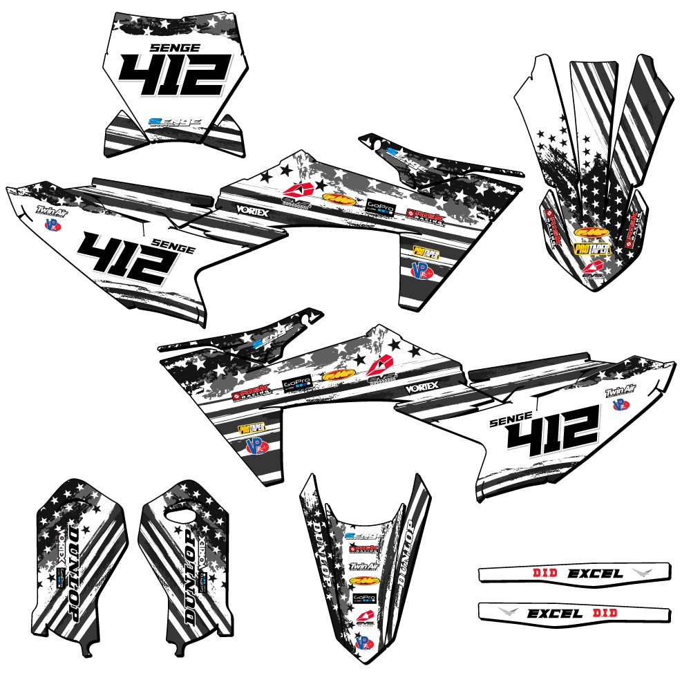 2024-2025 SX 50 MERICA Grey Senge Graphics Kit Compatible with KTM - Foto 8 di 10