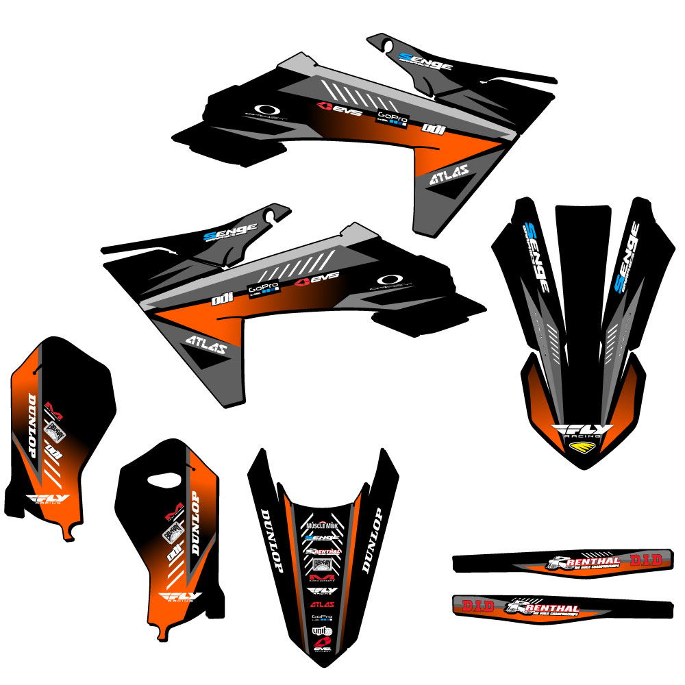 Kit de gráficos Senge negro 2024-2025 SX 50 SURGE compatible con KTM - Imagen 2 de 10