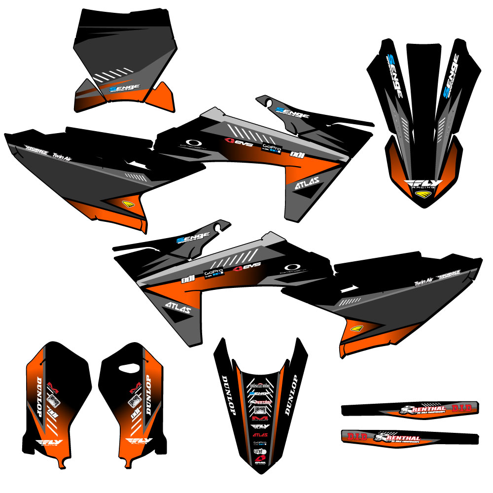 Kit de gráficos Senge negro 2024-2025 SX 50 SURGE compatible con KTM - Imagen 5 de 10
