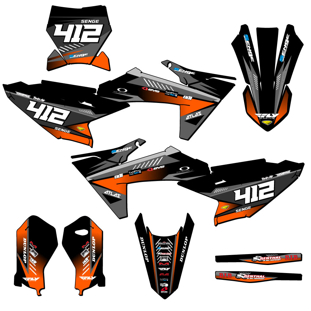 Kit de gráficos Senge negro 2024-2025 SX 50 SURGE compatible con KTM - Imagen 8 de 10