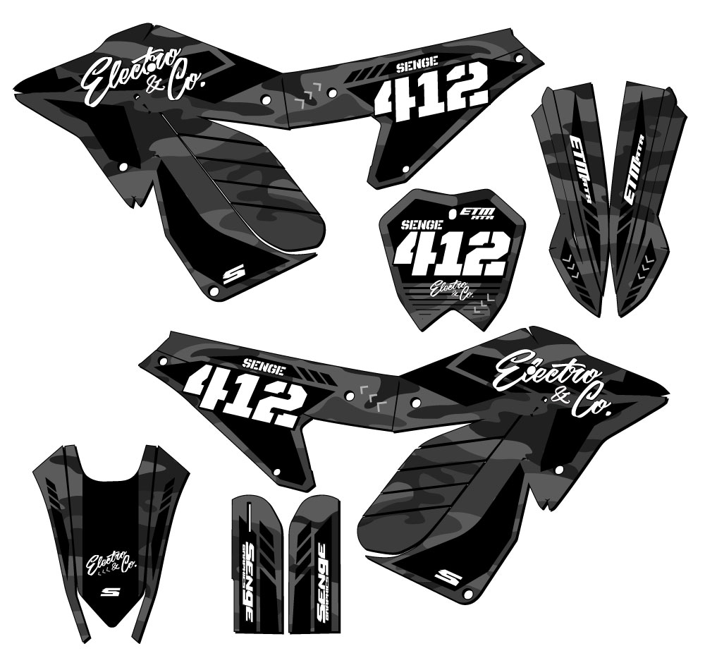 ETM RTR APACHE Grey Senge Graphics Kit Compatible with Electro & Co - Foto 5 di 7
