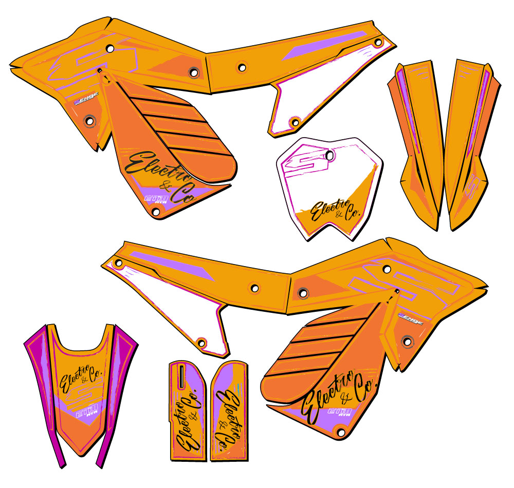 ETM RTR SKETCH Orange Senge Graphics Kit Compatible with Electro & Co - Picture 2 of 7