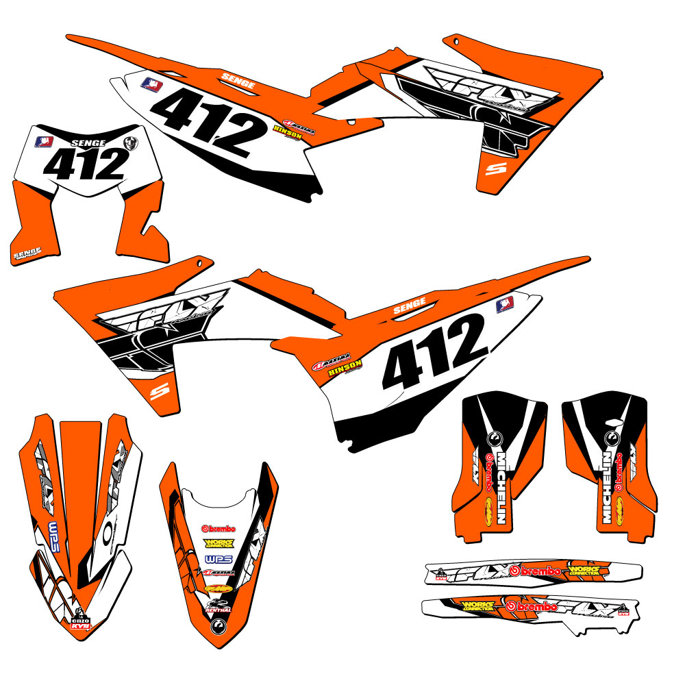 Kit de gráficos Senge naranja 2024-2025 EXC-F 13 FLY compatible con KTM - Imagen 8 de 10
