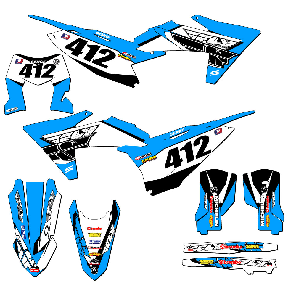 Kit de gráficos Senge 2024-2025 EXC-F 13 FLY Sky Blue compatible con KTM - Imagen 8 de 10