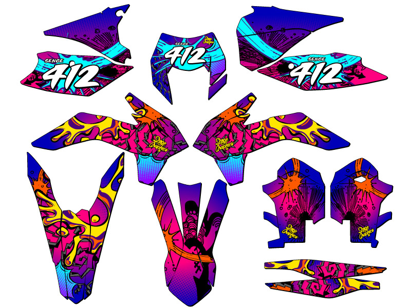 Kit de gráficos EXC ZANY 2014 Pink Senge compatible con KTM - Imagen 8 de 10