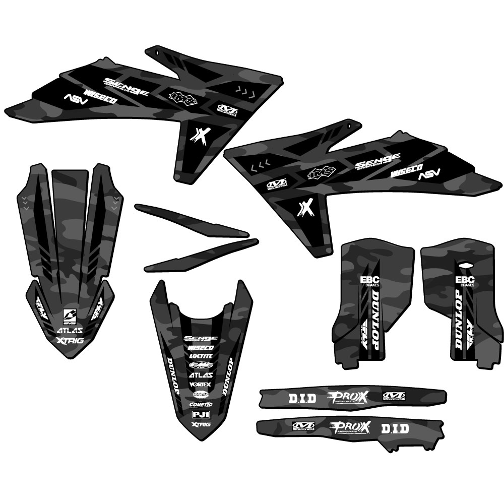 2024-2025 EXC-F APACHE Grey Senge Graphics Kit Compatible with KTM - Picture 2 of 10