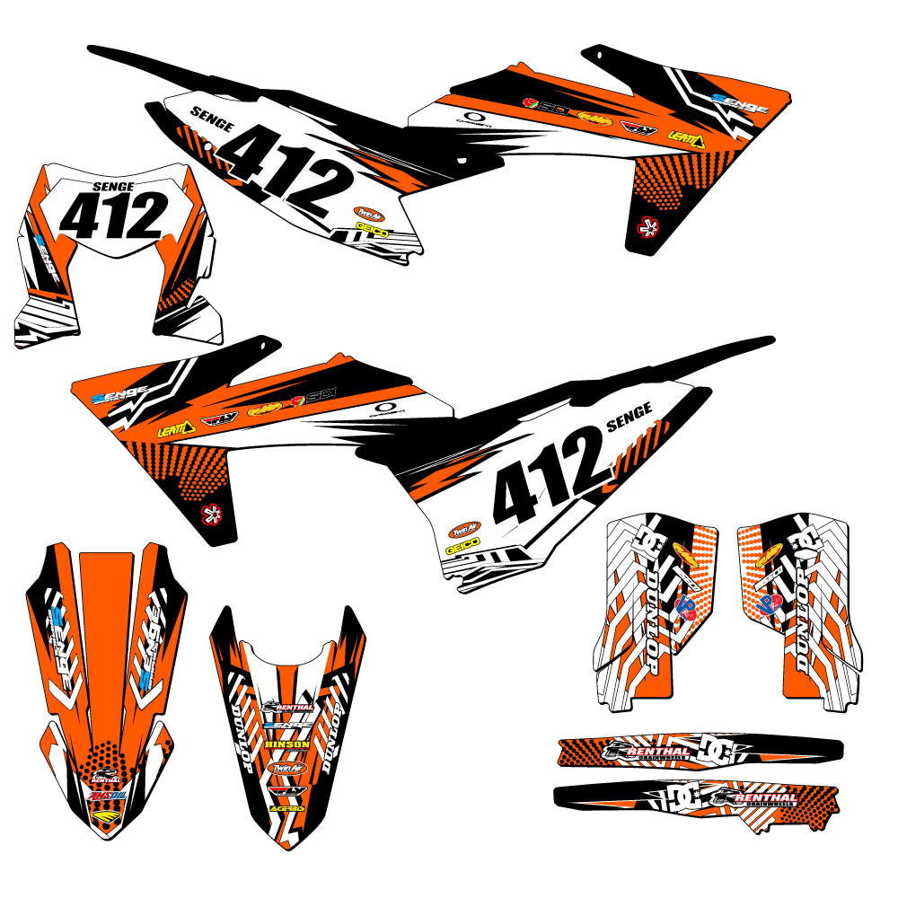 Kit de gráficos EXC MAYHEM 2024-2025 naranja Senge compatible con KTM - Imagen 8 de 10
