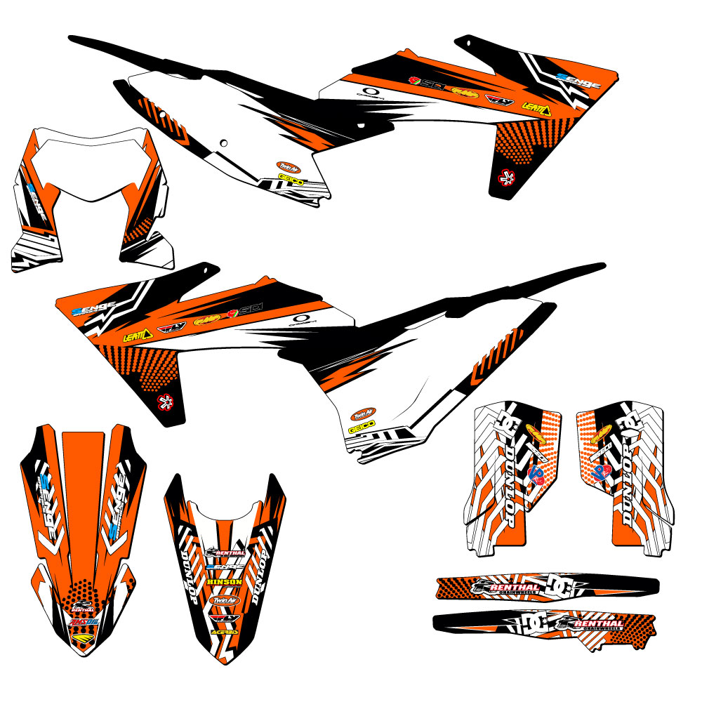 Kit de gráficos 2024-2025 EXC-F MAYHEM Orange Senge compatible con KTM - Imagen 5 de 10