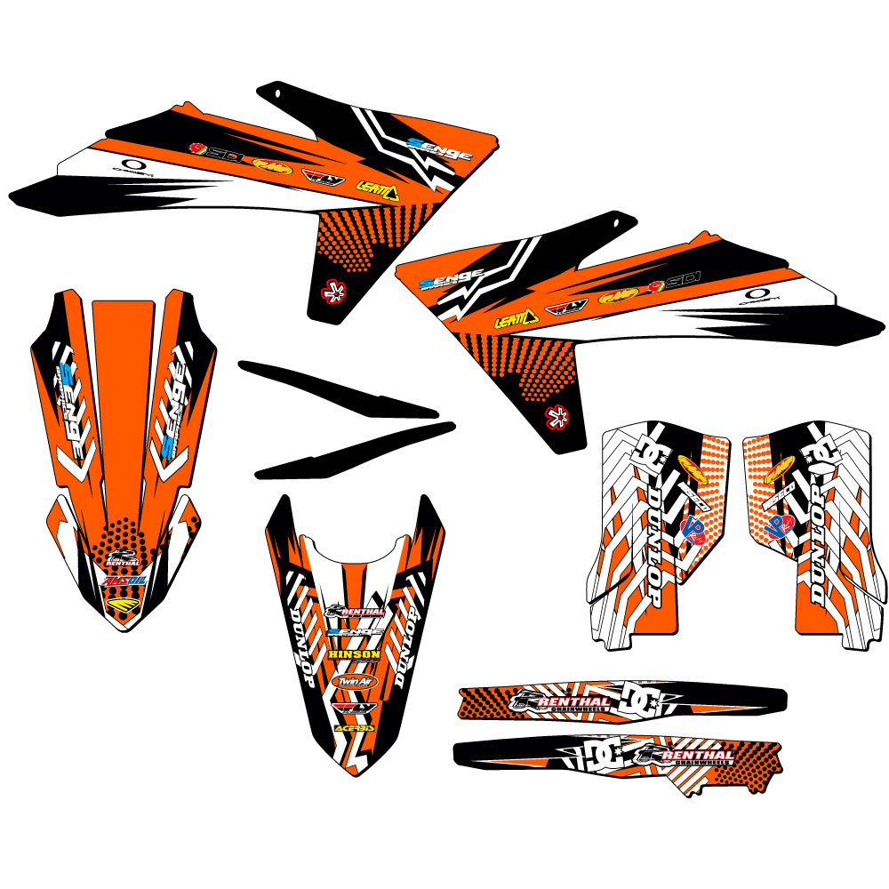 Kit de gráficos 2024-2025 XC-W MAYHEM Orange Senge compatible con KTM - Imagen 2 de 10