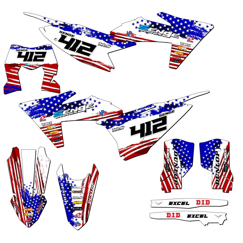 Kit de gráficos EXC MERICA Usa Senge 2024-2025 compatible con KTM - Imagen 8 de 10