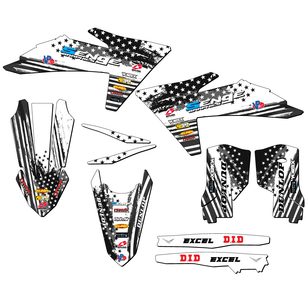 2024-2025 XC-W MERICA Grey Senge Graphics Kit Compatible with KTM - Foto 2 di 10