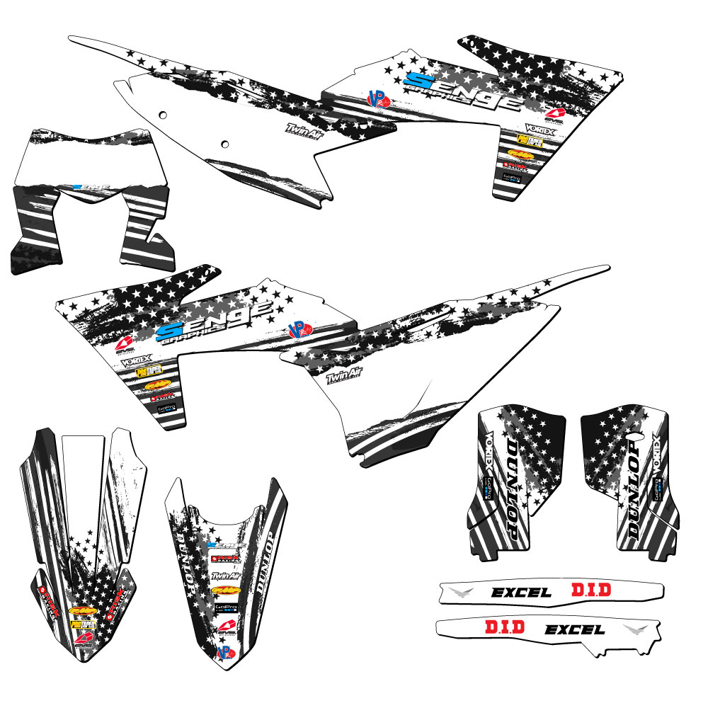 2024-2025 XC-W MERICA Grey Senge Graphics Kit Compatible with KTM - Foto 5 di 10