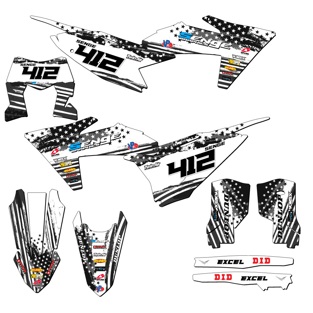 2024-2025 XC-W MERICA Grey Senge Graphics Kit Compatible with KTM - Foto 8 di 10