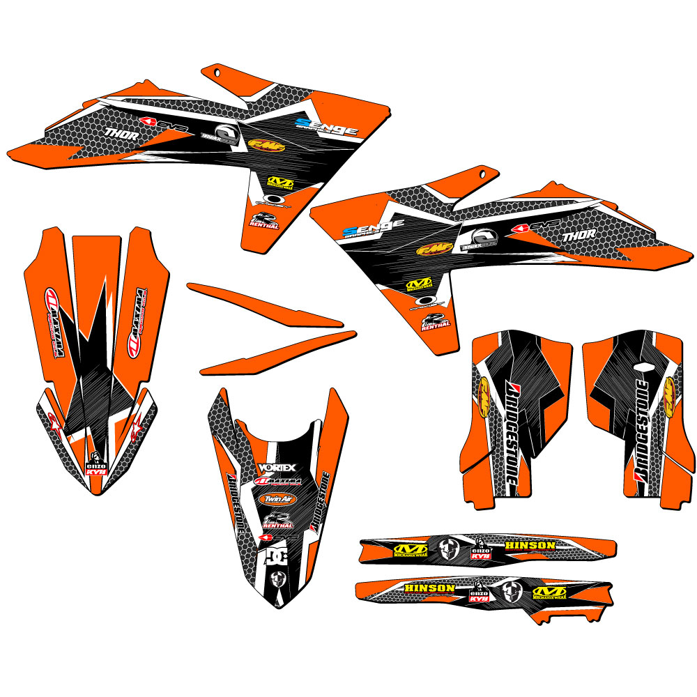 2024-2025 XC-W PODIUM Orange Senge Graphics Kit Compatible with KTM - Picture 2 of 10