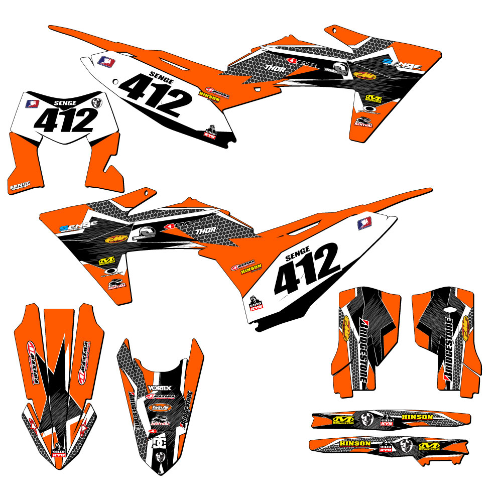 2024-2025 XC-W PODIUM Orange Senge Graphics Kit Compatible with KTM - Picture 8 of 10