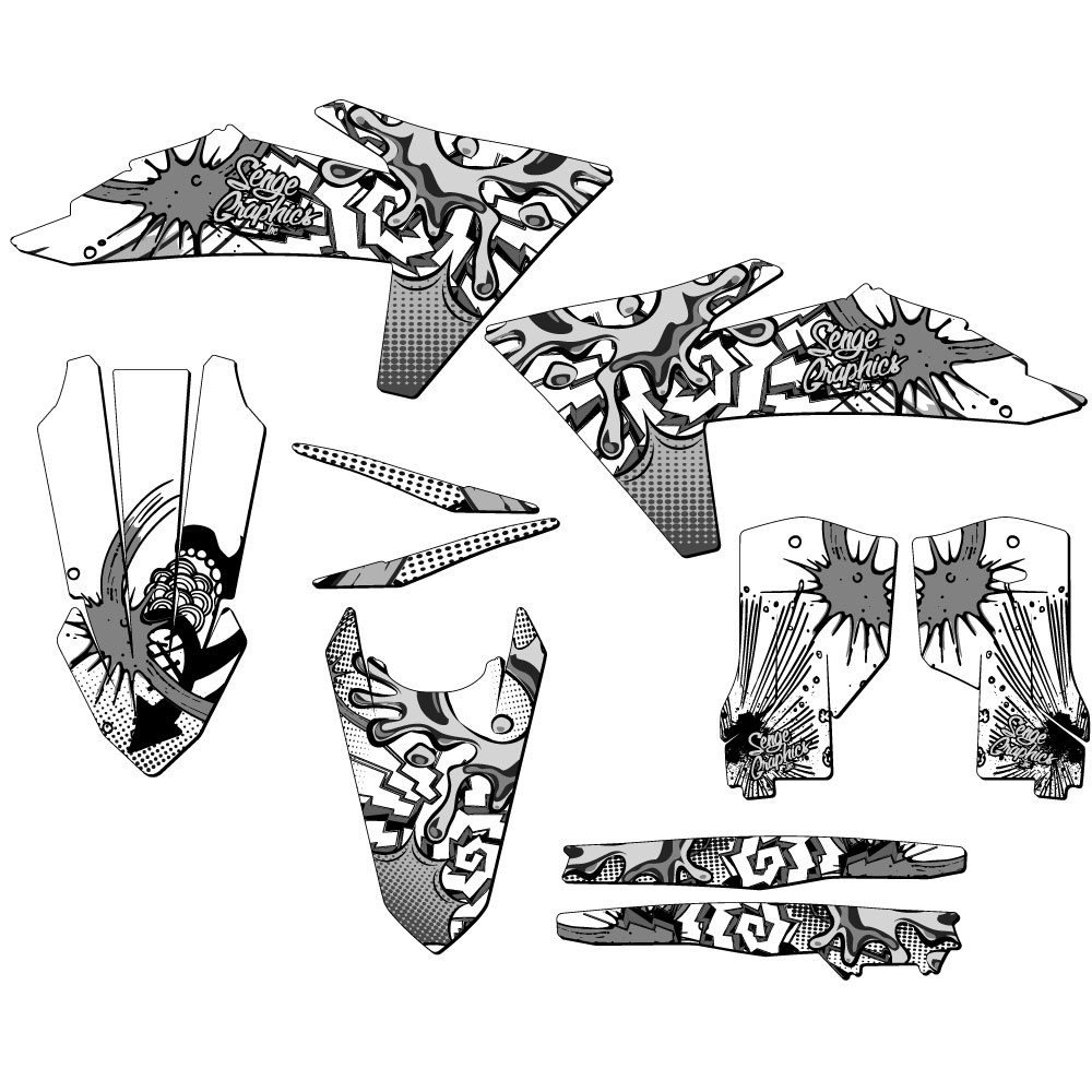 2024-2025 EXC-F ZANY White Senge Graphics Kit Compatible with KTM - Picture 2 of 10