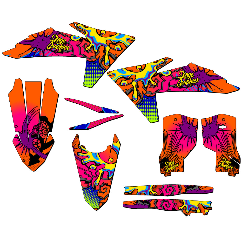 2024-2025 XC-W ZANY Orange Senge Graphics Kit Compatible with KTM - Picture 2 of 10