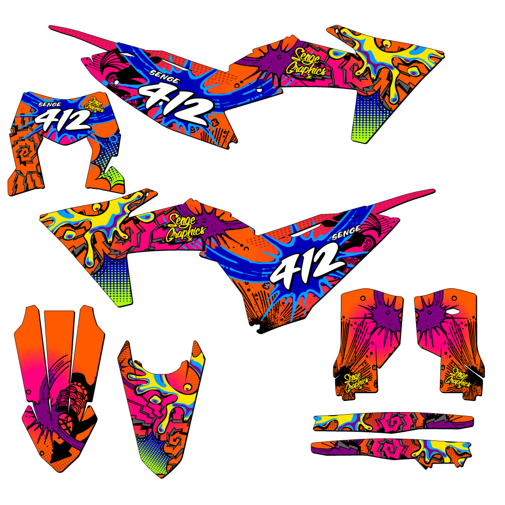 2024-2025 XC-W ZANY Orange Senge Graphics Kit Compatible with KTM - Picture 8 of 10