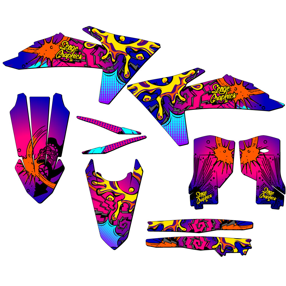 2024-2025 XC-W ZANY Pink Senge Graphics Kit Compatible with KTM - Picture 2 of 10
