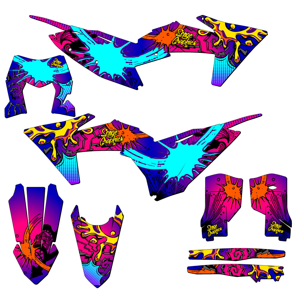 2024-2025 XC-W ZANY Pink Senge Graphics Kit Compatible with KTM - Picture 5 of 10