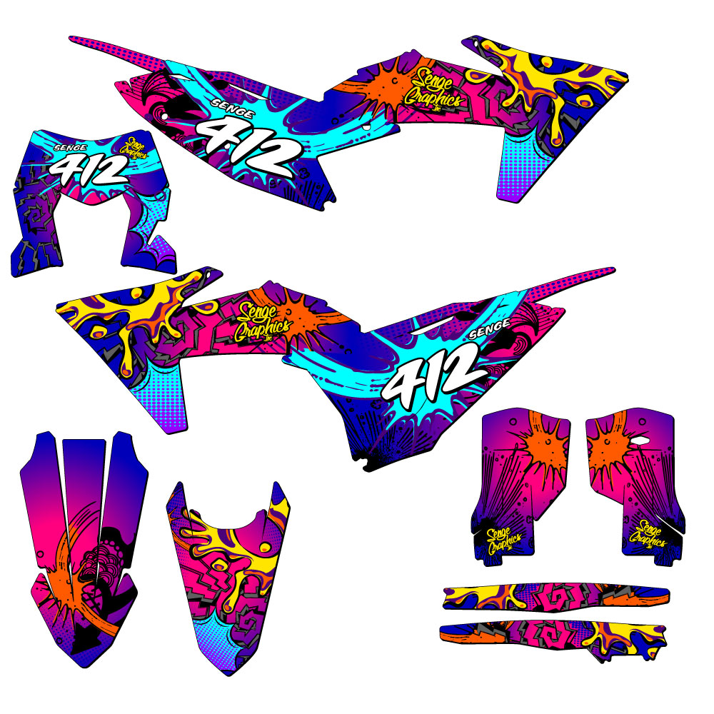 2024-2025 XC-W ZANY Pink Senge Graphics Kit Compatible with KTM - Picture 8 of 10