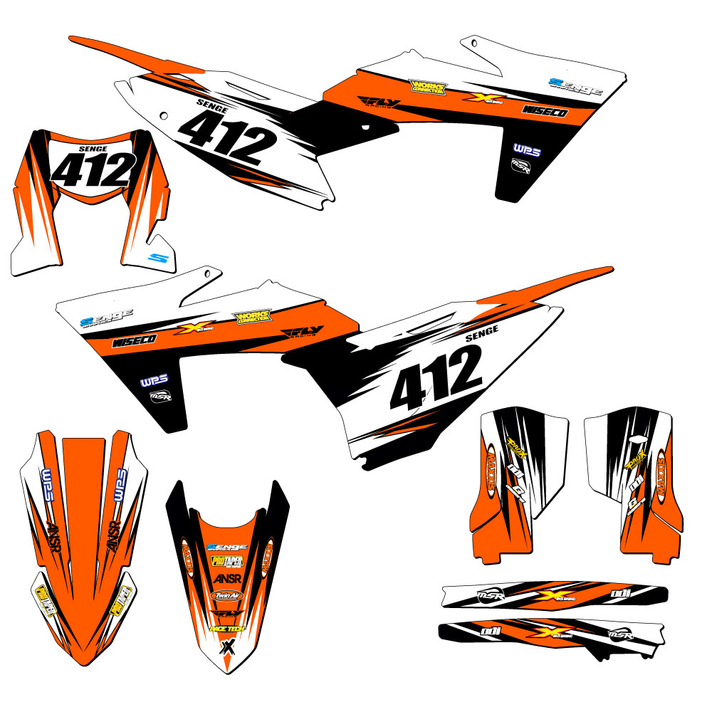 Kit de gráficos Senge naranja EXC VELOCITY 2024-2025 compatible con KTM - Imagen 8 de 10