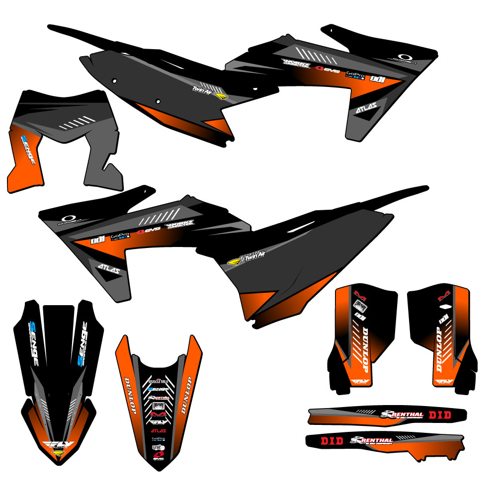 2024-2025 XCF-W SURGE Black Senge Graphics Kit Compatible with KTM - Picture 5 of 10