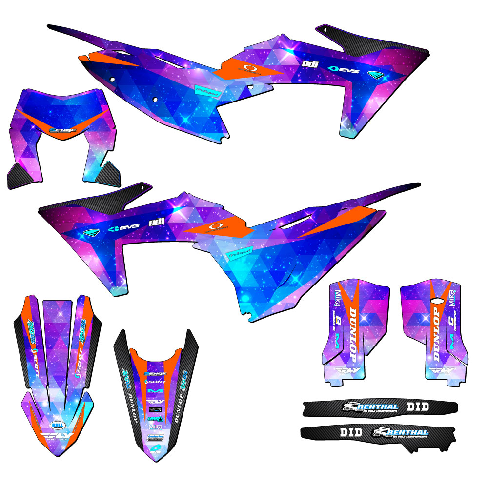 Kit de gráficos 2024-2025 XC-W SPACE KADET Galaxy Senge compatible con KTM - Imagen 5 de 10
