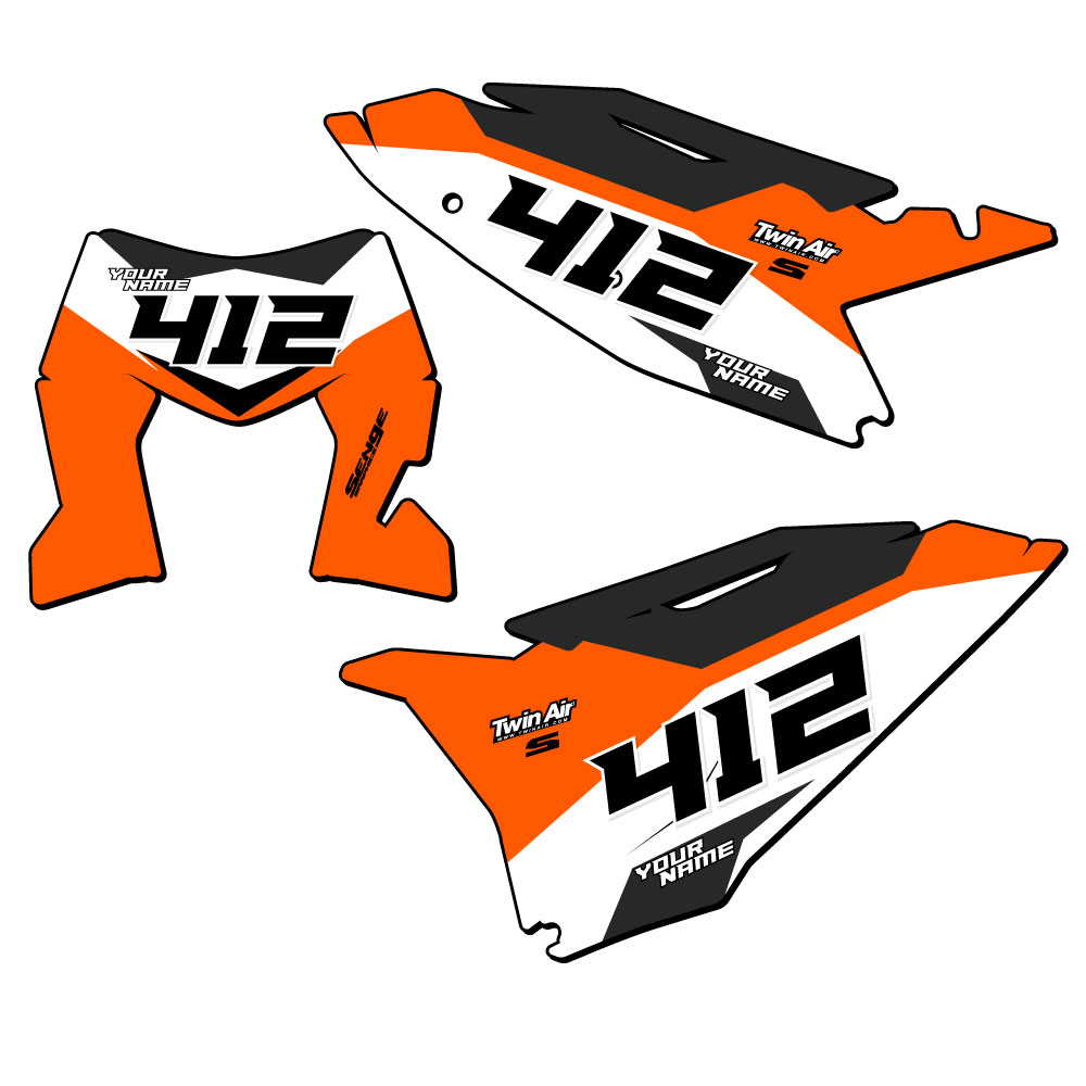 XC-W SG63 Custom MX Number Plates Senge Graphics Kit Compatible with KTM - Picture 8 of 10