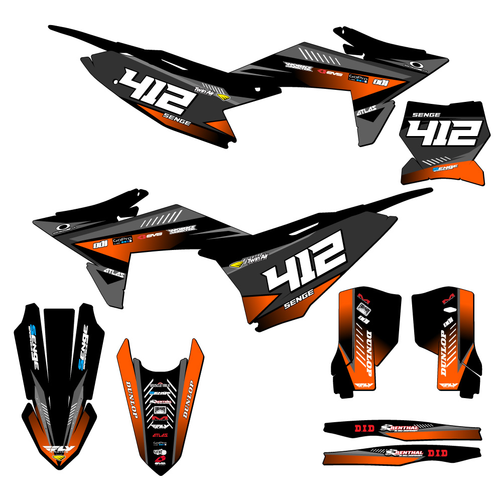 2025 SXF SURGE Black Senge Graphics Kit Compatible with KTM - Picture 8 of 10