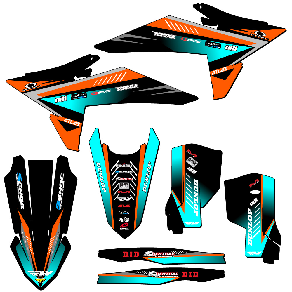 2025 XCF SURGE Orange Senge Graphics Kit Compatible with KTM - Foto 2 di 10