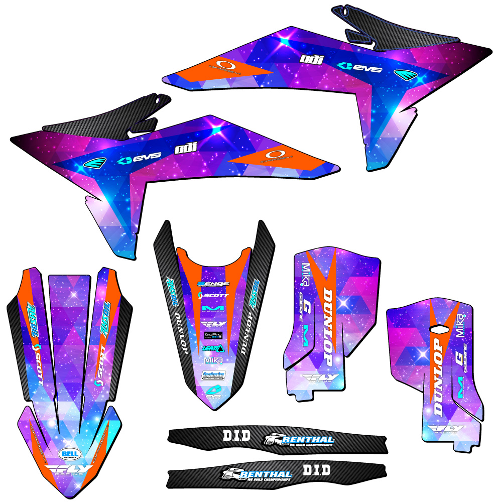 2025 XC SPACE KADET Galaxy Senge Graphics Kit Compatible with KTM - Picture 2 of 10
