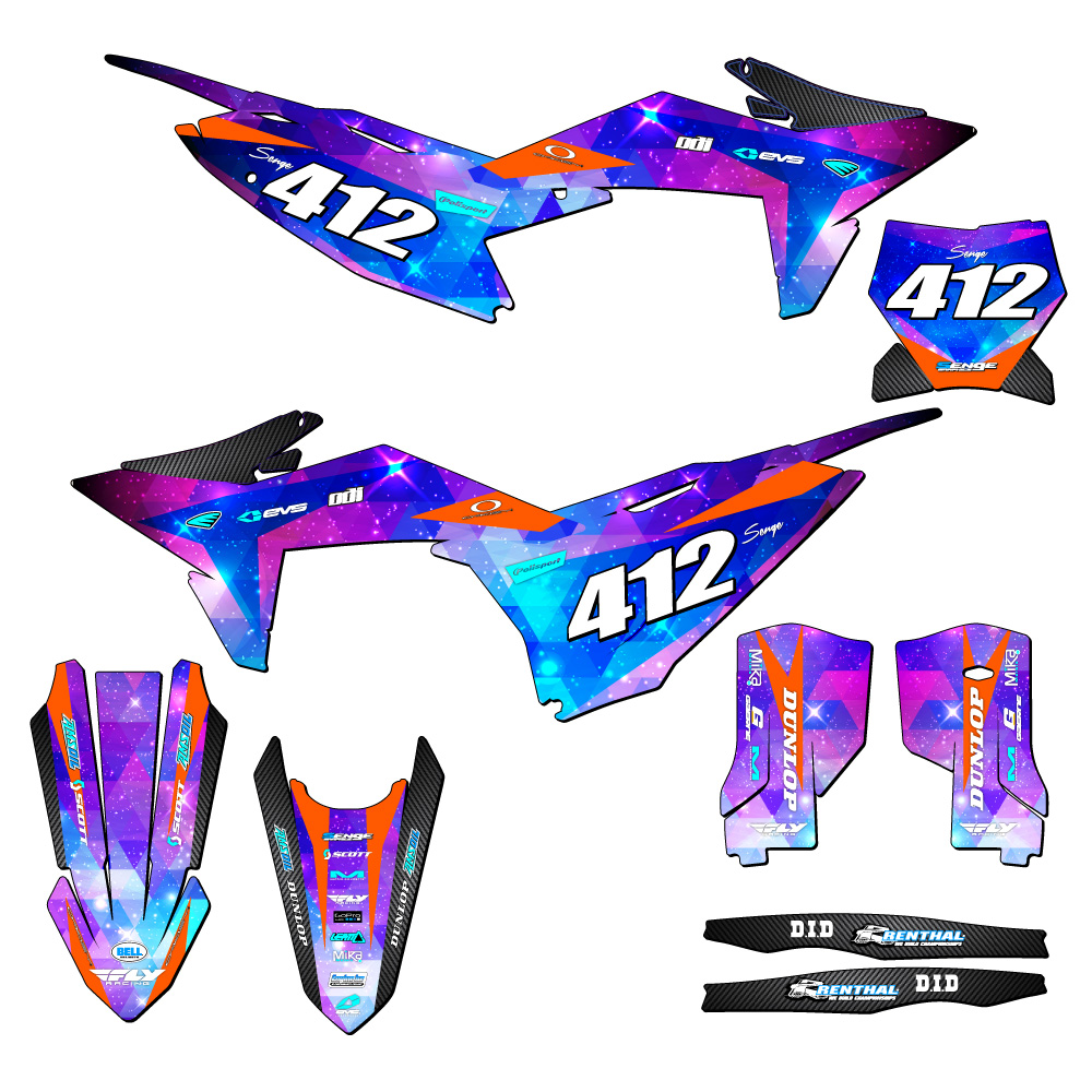 2025 XC SPACE KADET Galaxy Senge Graphics Kit Compatible with KTM - Picture 8 of 10