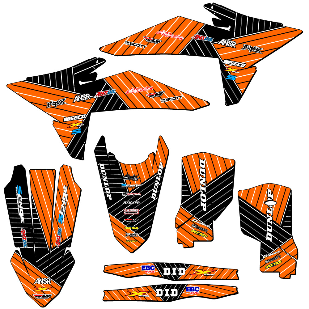 2025 XC RACE SERIES Orange Senge Graphics Kit Compatible with KTM - Foto 2 di 10