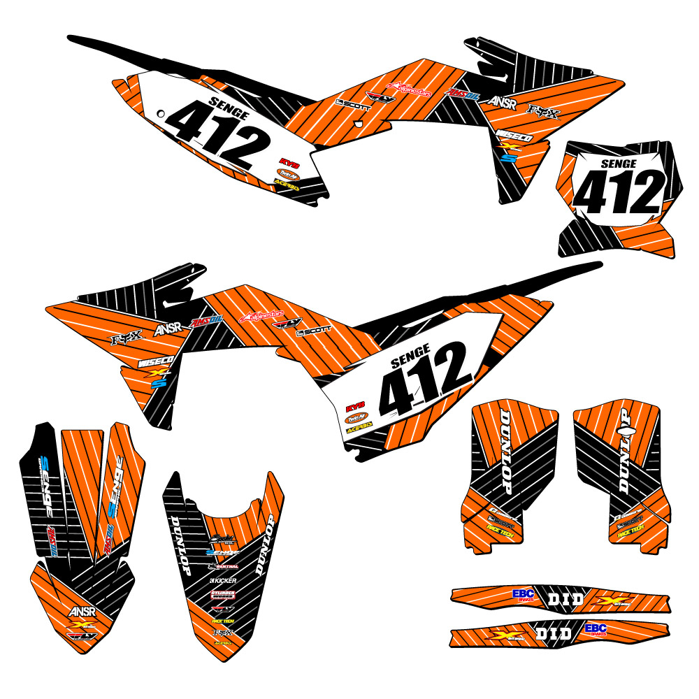 2025 XC RACE SERIES Orange Senge Graphics Kit Compatible with KTM - Foto 8 di 10