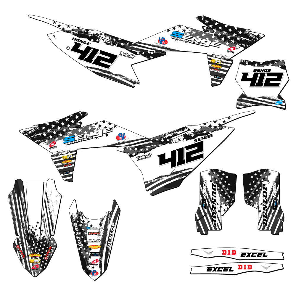 Kit de gráficos XC MERICA 2025 gris Senge compatible con KTM - Imagen 8 de 10