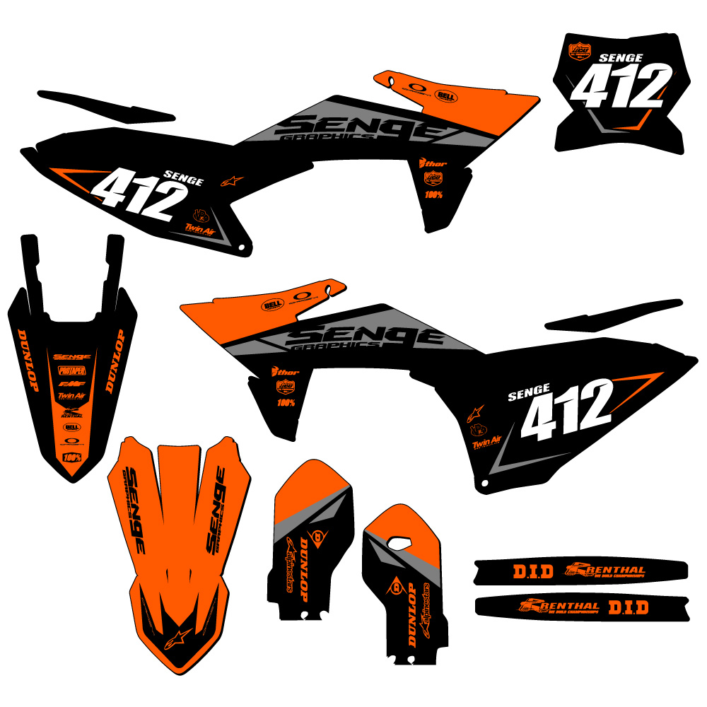 2025 SX 85 BINARY Orange Senge Graphics Kit Compatible with KTM - Picture 8 of 10