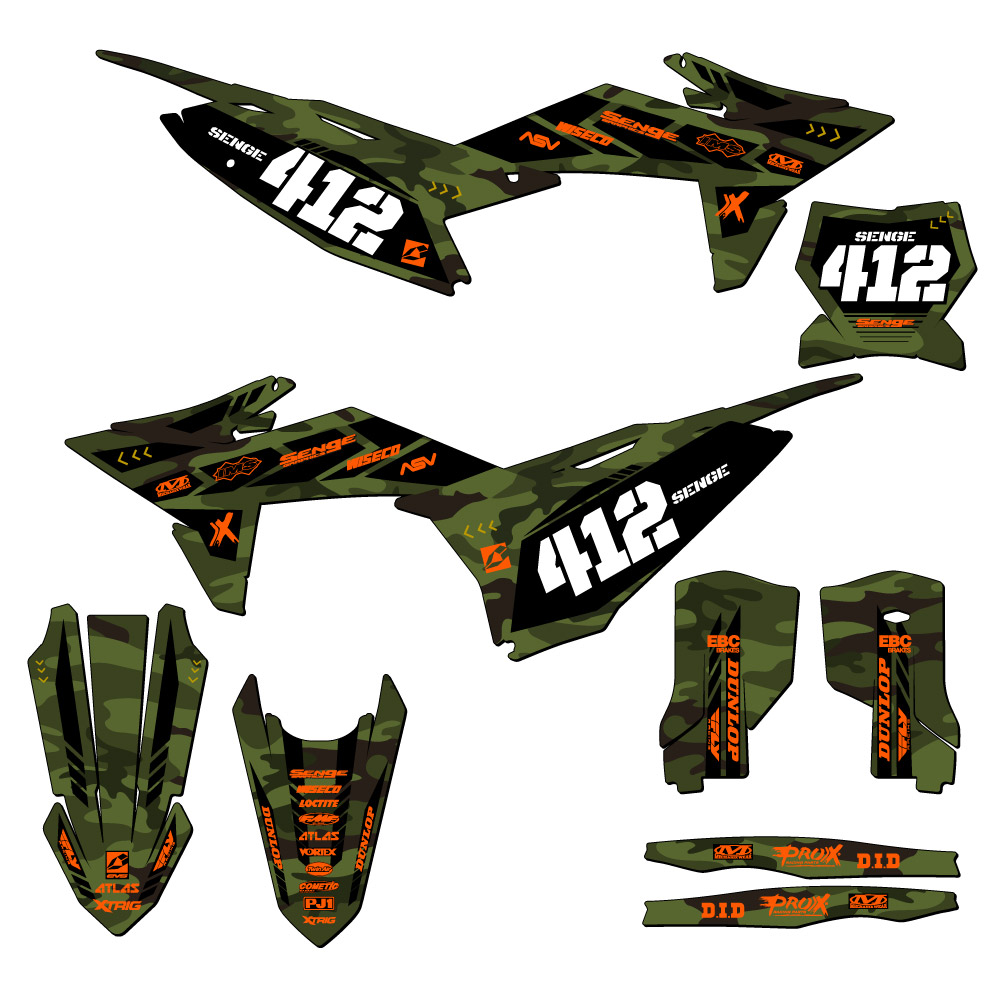 2025 SX APACHE Green Senge Graphics Kit Compatible with KTM - Foto 8 di 10