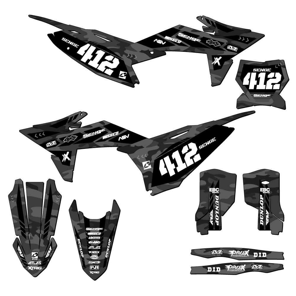 2025 XC APACHE Grey Senge Graphics Kit Compatible with KTM - Foto 8 di 10