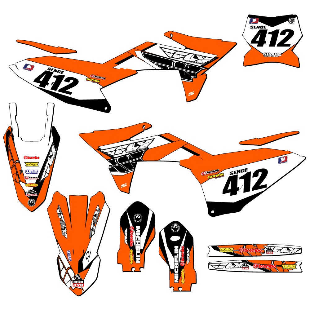 2025 SX 85 13 FLY Orange Senge Graphics Kit Compatible with KTM - Picture 8 of 10