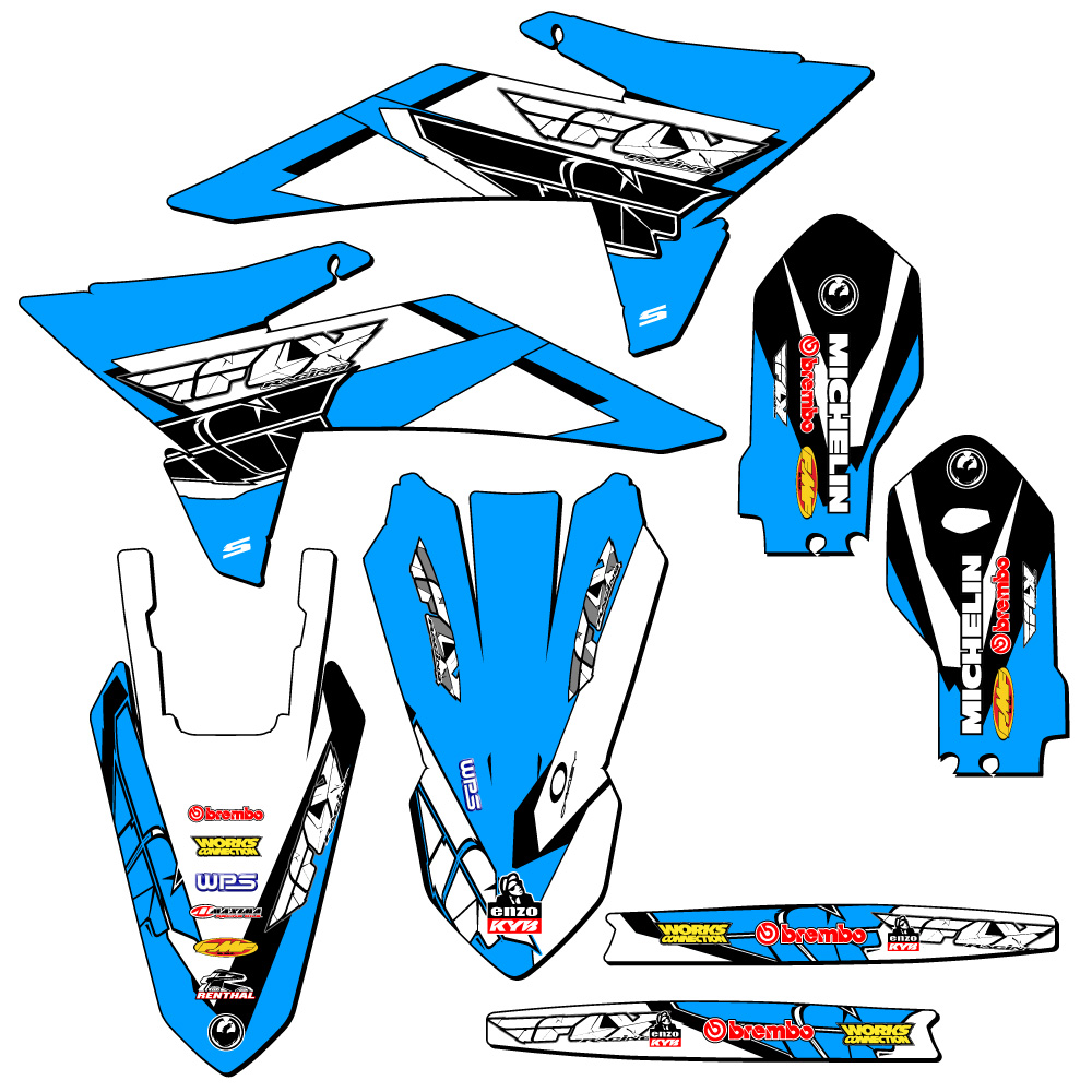 2025 SX 85 13 FLY Sky Blue Senge Graphics Kit Compatible with KTM - Foto 2 di 10