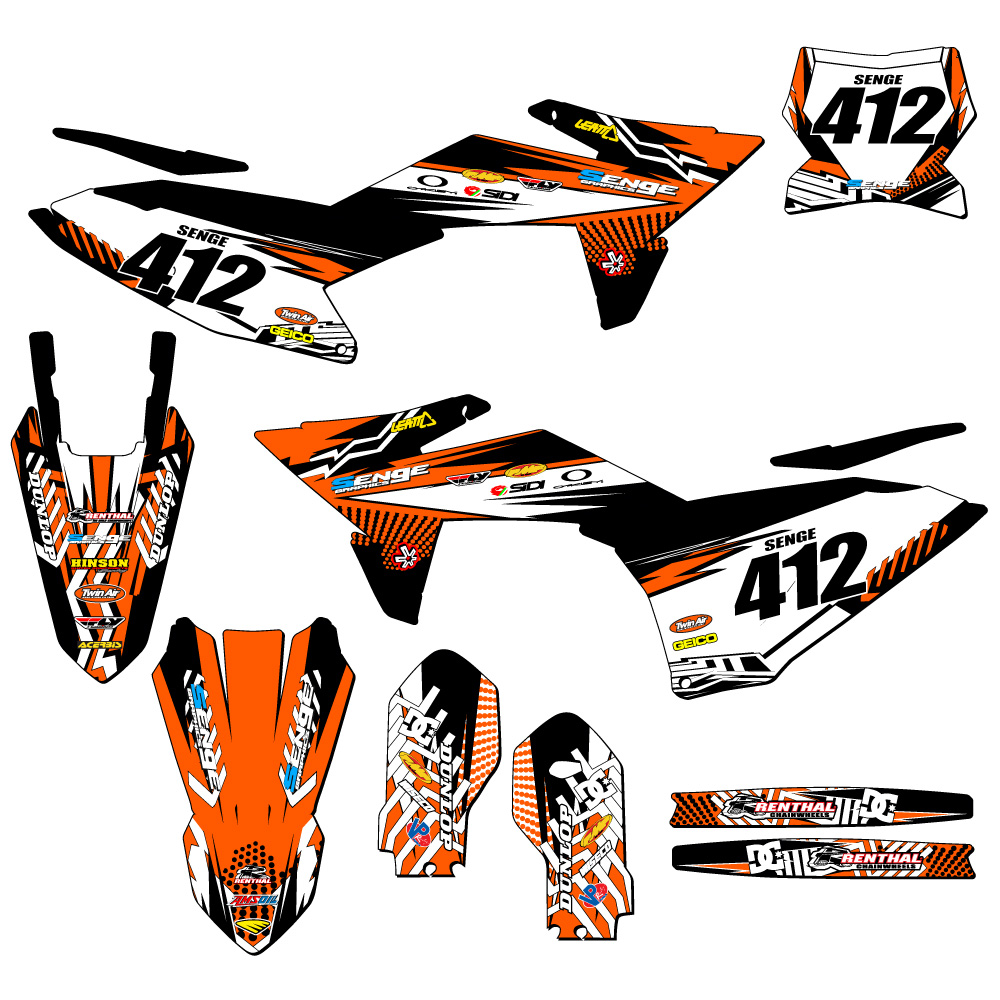 2025 SX 85 MAYHEM Orange Senge Graphics Kit Compatible with KTM - Picture 8 of 10